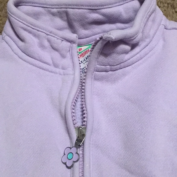 Vintage Gymboree Winter two tone Lilac Sparkle 1/4 front zip top Sz 7 - Picture 3 of 6